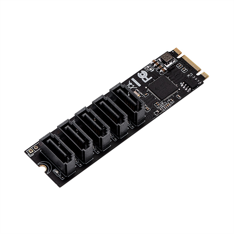 M.2 PCIe 3.0 to 5 port SATA 6Gbps adapter expansion card