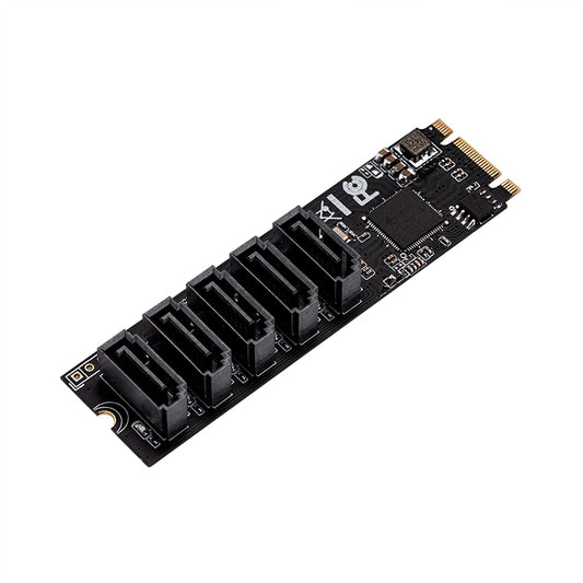 M.2 PCIe 3.0 to 5 port SATA 6Gbps adapter expansion card