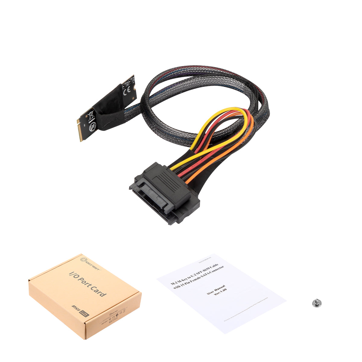 Lekuo M.2 M-key to U.2 SFF-8639 Cable with 15 Pin Female SATA Connector