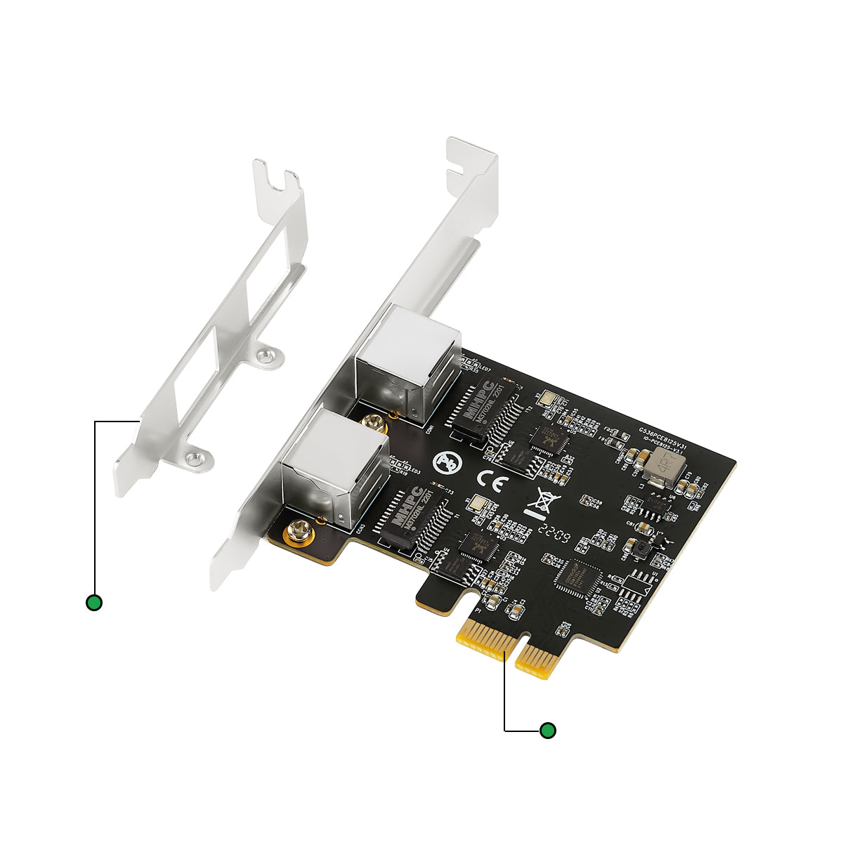 PCIe to 2 Ports 2.5G Ethernet Card