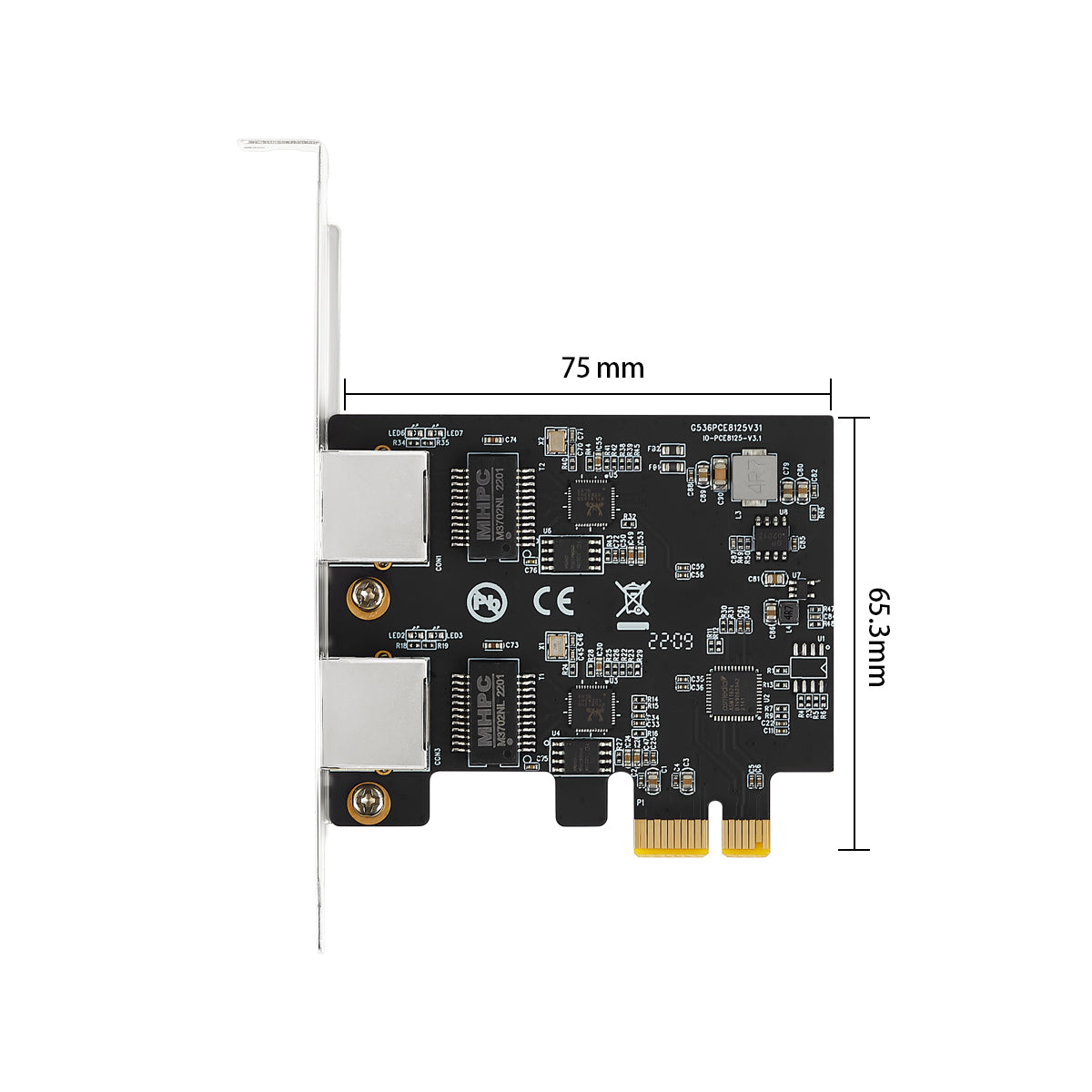 PCIe to 2 Ports 2.5G Ethernet Card