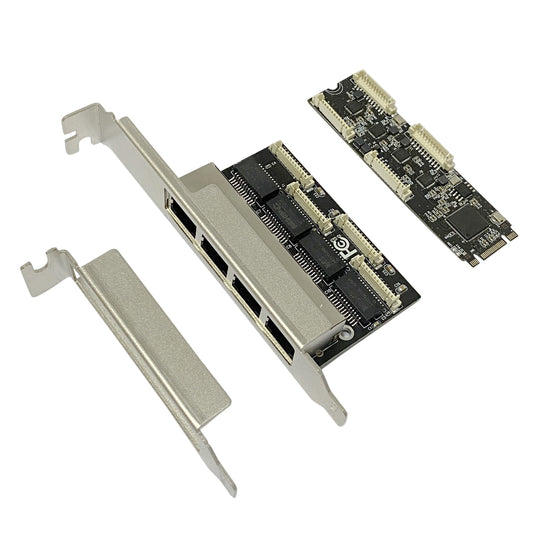 M.2 4-port Gigabit Ethernet network card with RealTek RT8111H chipset for NAS and gaming applications