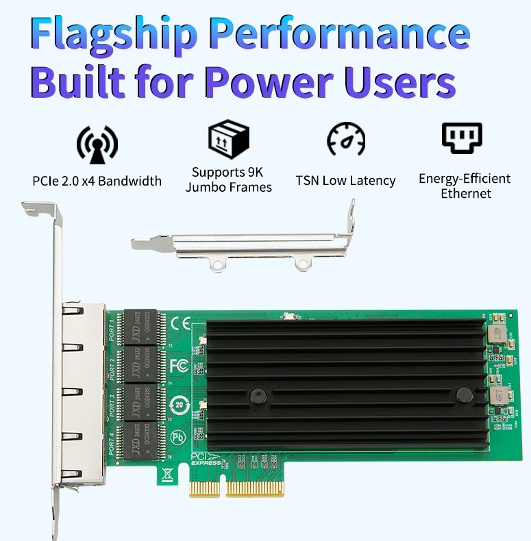 Lekuo 4-Port PCIe 2.5G Network Card, Intel I226