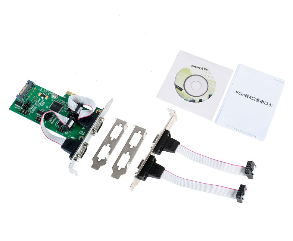 Lekuo serial controller card with included cables and accessories
