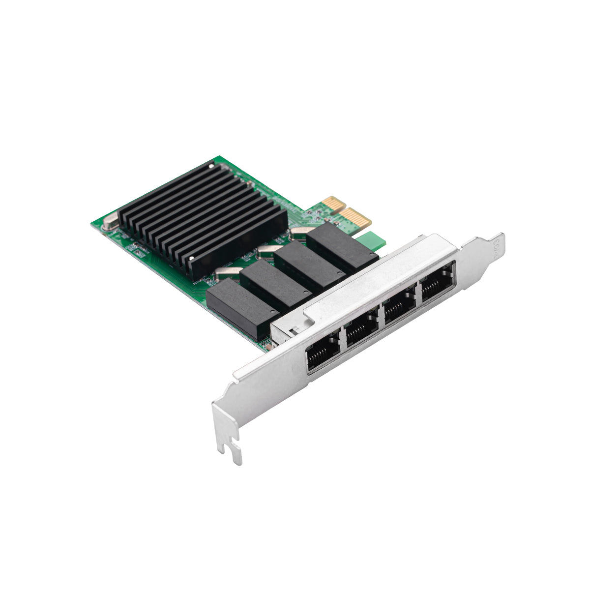 Four RJ45 ethernet ports on Lekuo network adapter