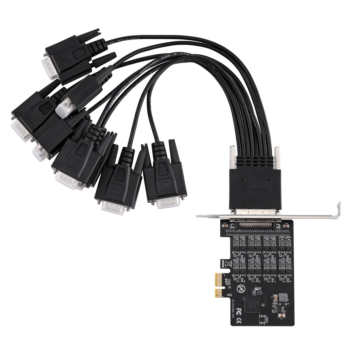PCIe serial card installed in computer expansion slot