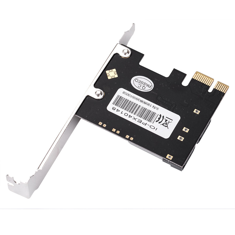 PCIe SATA card installed in computer motherboard slot