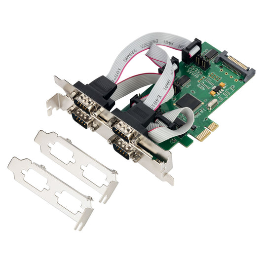 Lekuo PCIe to 4 Port RS-232 Serial Controller Card IO-PCE384P-4S front view