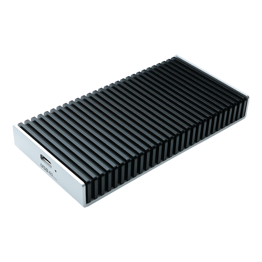 Close-up of Lekuo SSD enclosure USB-C port supporting 40Gbps high-speed data transfer