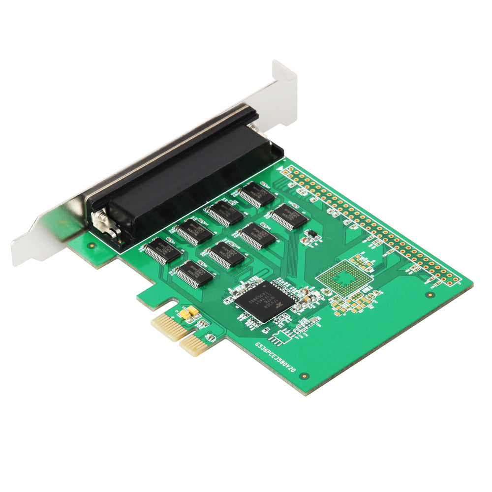 팬 아웃 케이블이 있는 PCIe 8포트 RS-232 DB9 직렬 컨트롤러 카드