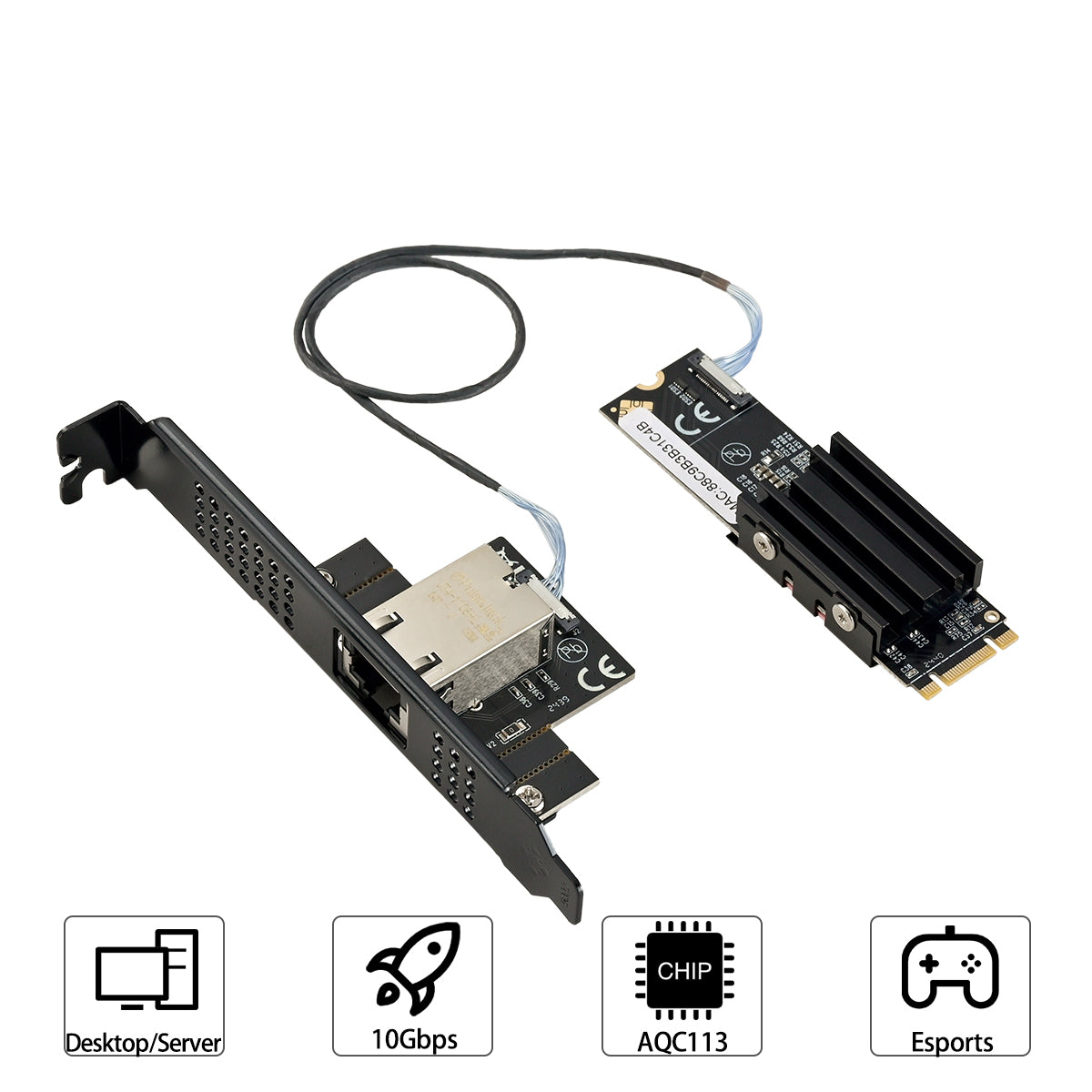 M.2 2280 to 10Gbps Ethernet network adapter with AQC113 chipset