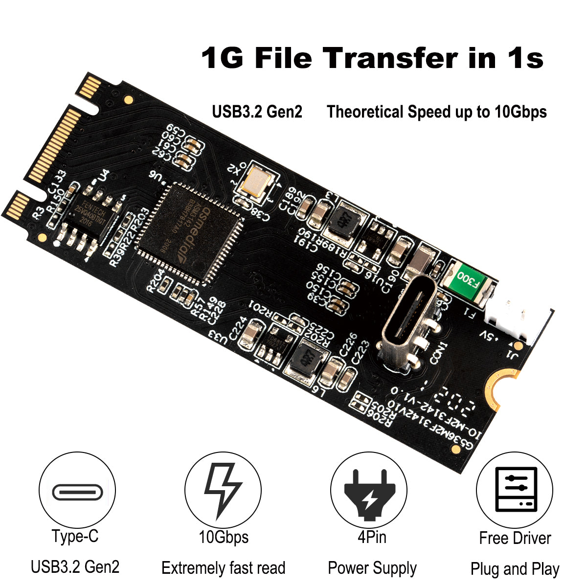 Technical specifications of M.2 USB 3.2 Gen2 host controller