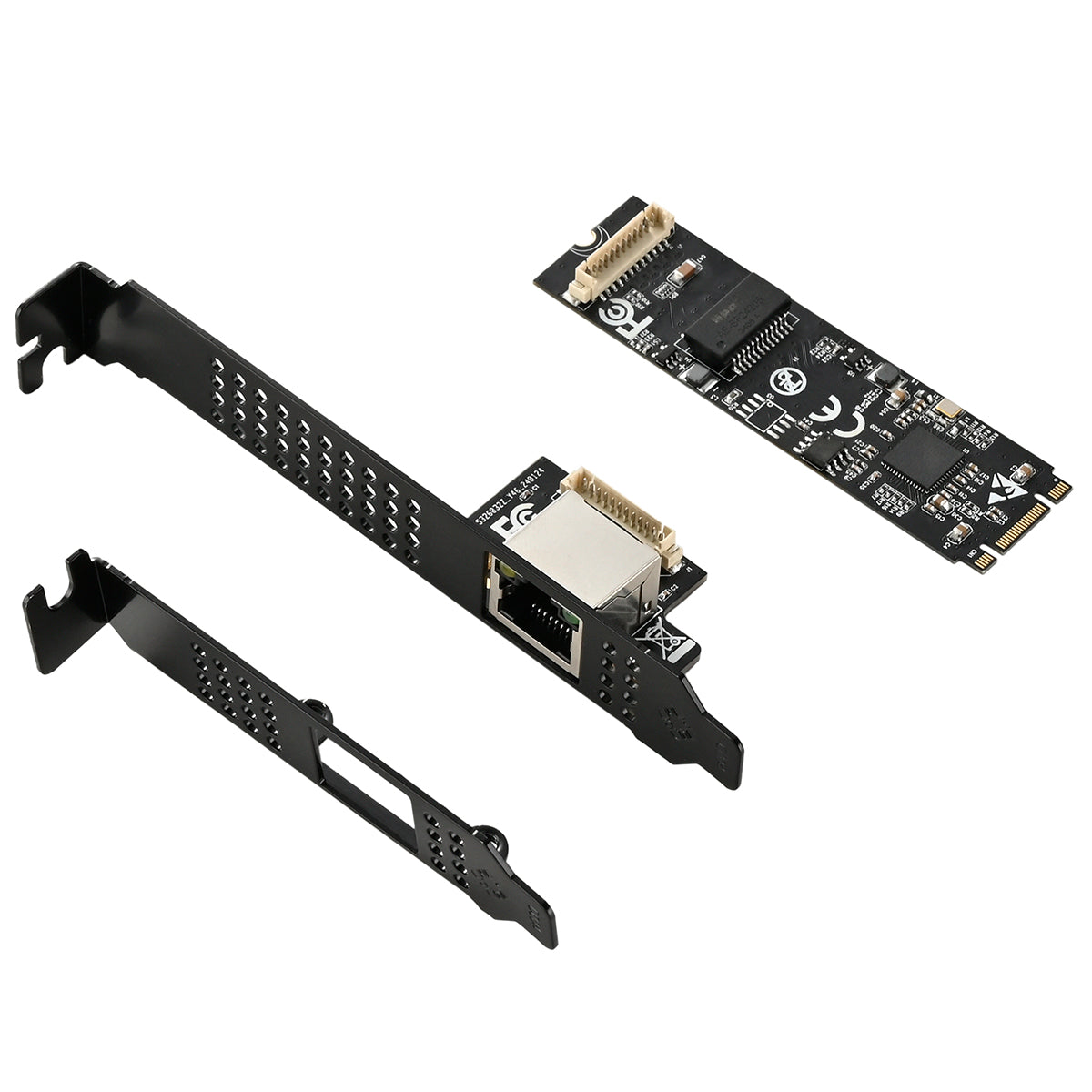M.2 Ethernet card back view displaying B+M Key interface and technical specifications