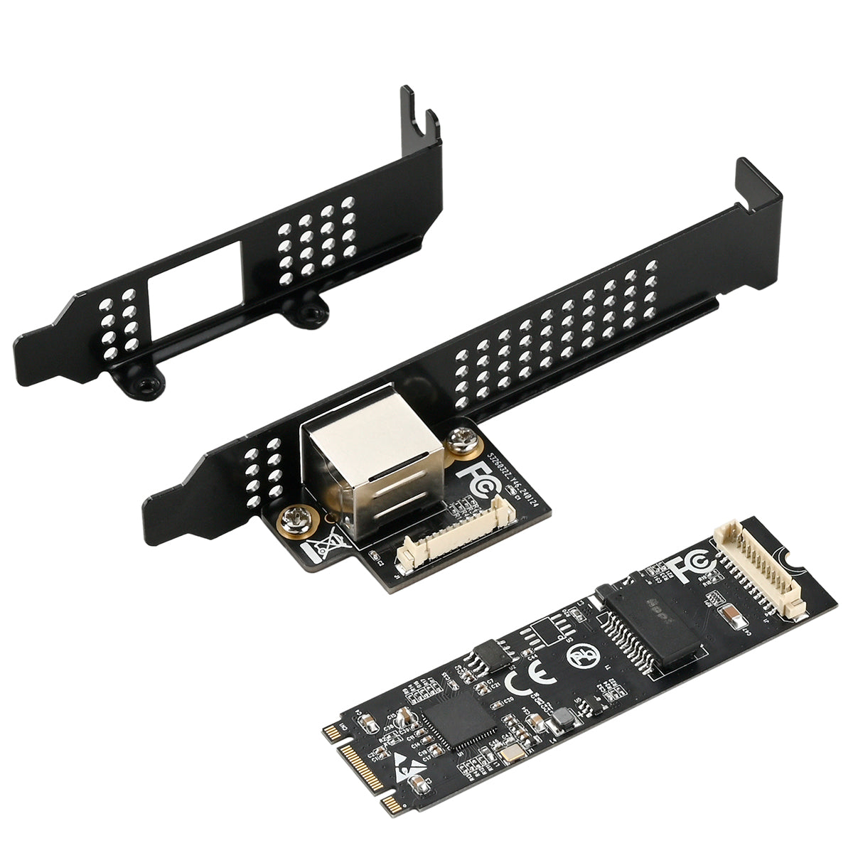 M.2 Ethernet card installation guide showing compatibility with Mini PC motherboard