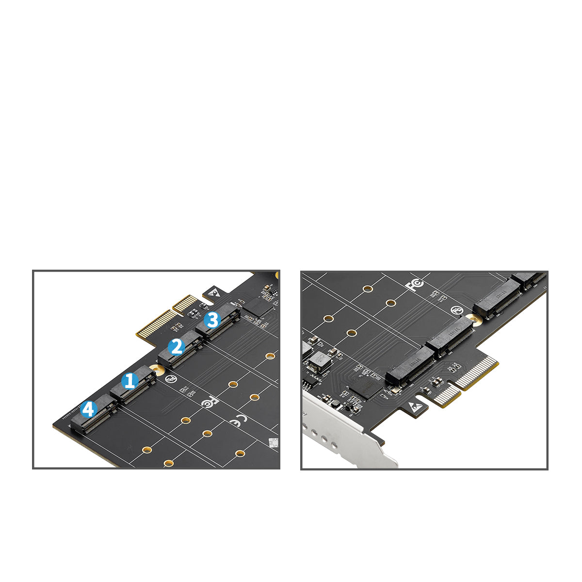 PCIe 3.0 x4 to 4x M.2 NVMe Adapter Card,IO-PCE2806-4M2