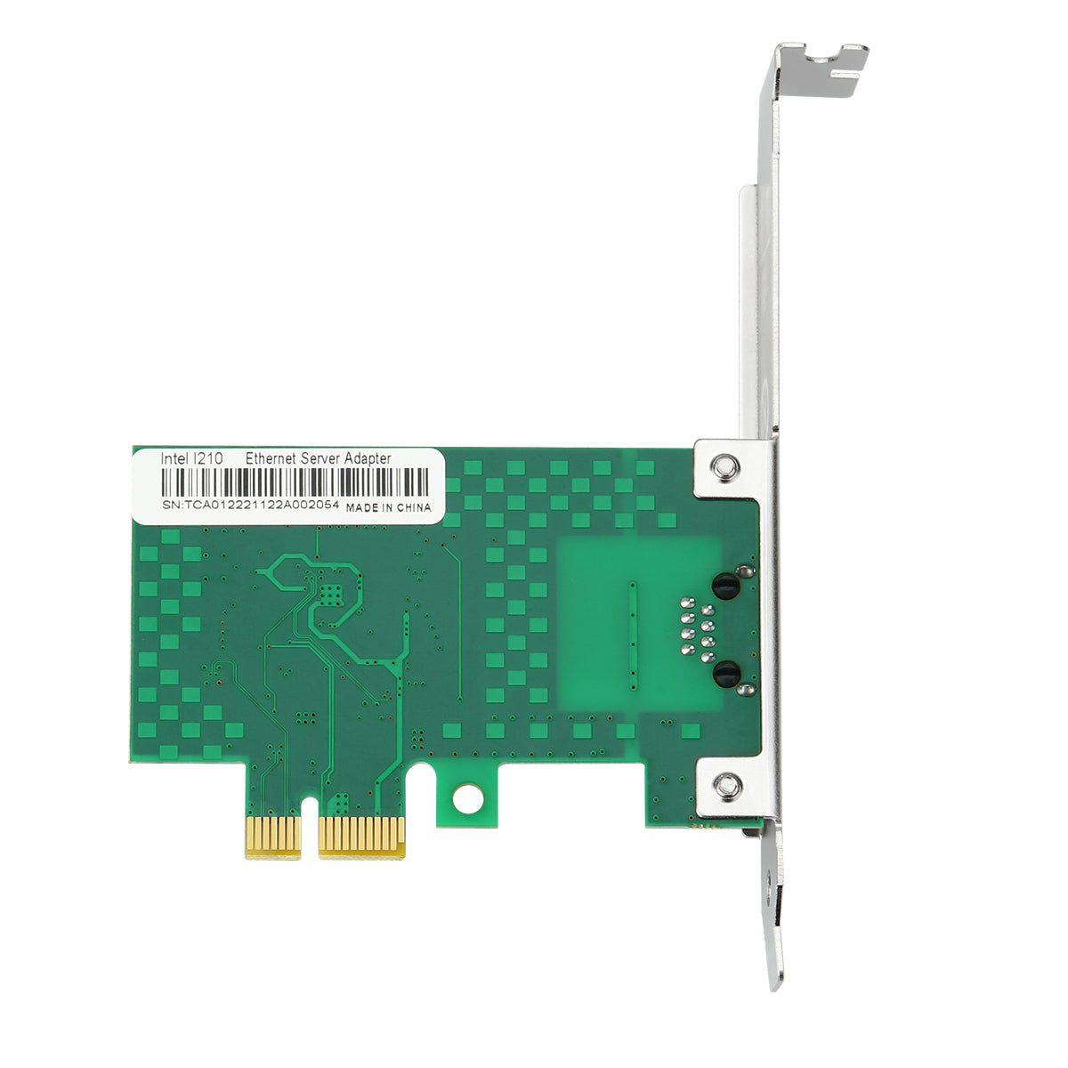 Lekuo PCIe network card connector and chip detail view