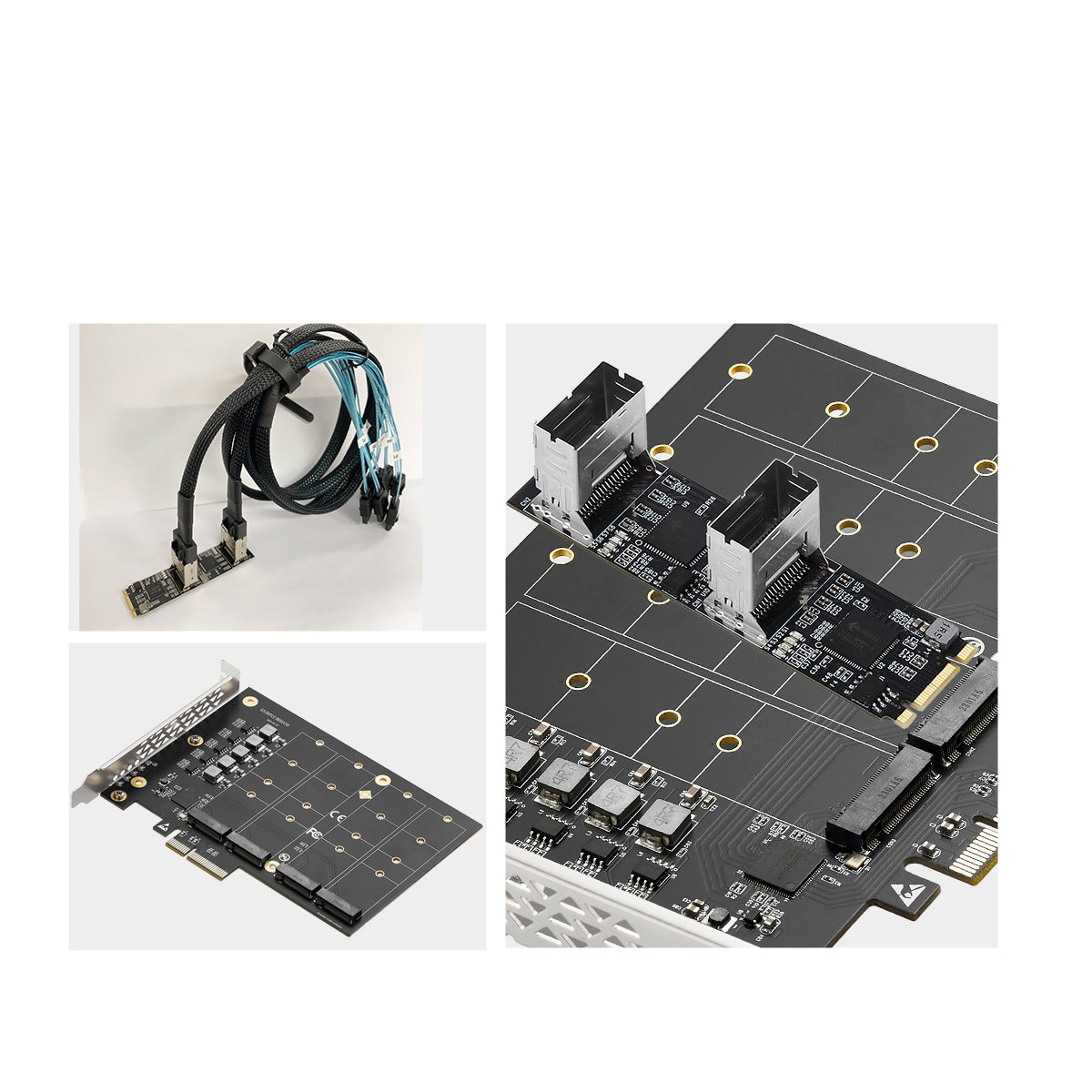 PCIe 3.0 x4 to 4x M.2 NVMe Adapter Card,IO-PCE2806-4M2