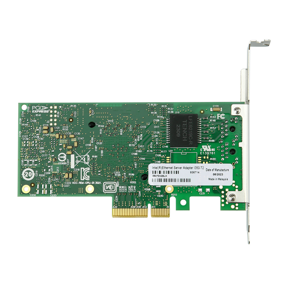 PCIe x4 network card technical specifications and dimensions