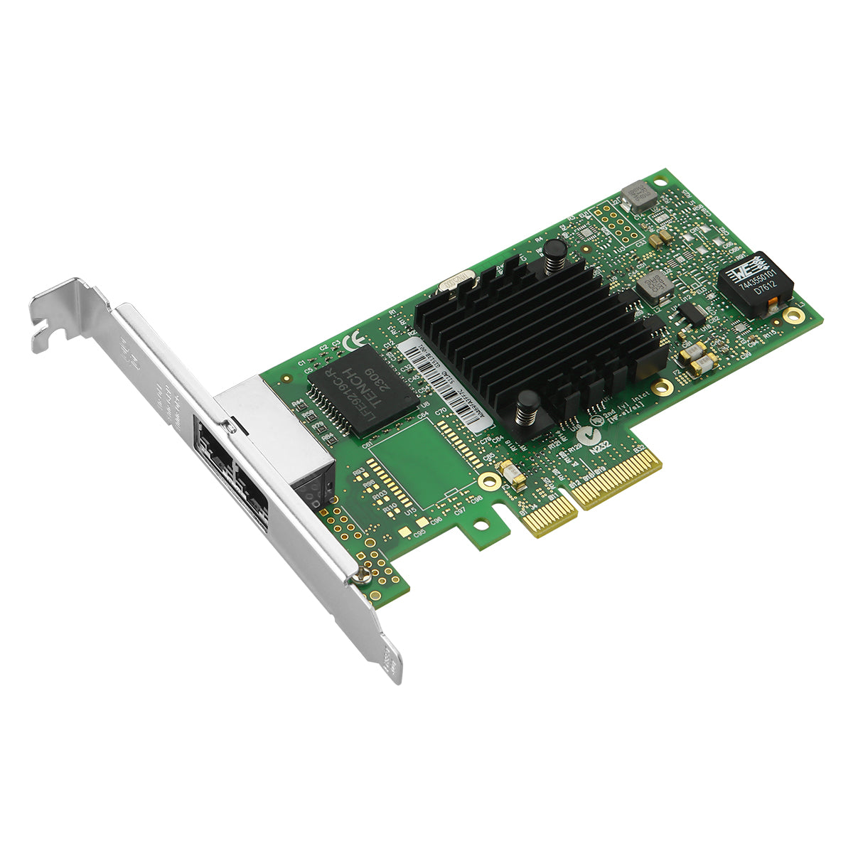PCIe x4 dual port gigabit ethernet network card with two RJ45 ports