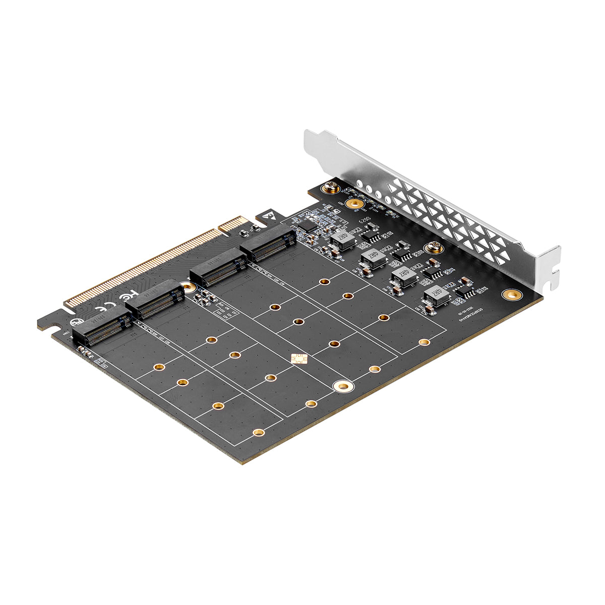 PCIe 4.0 x16 to 4x M.2 NVMe Adapter Card