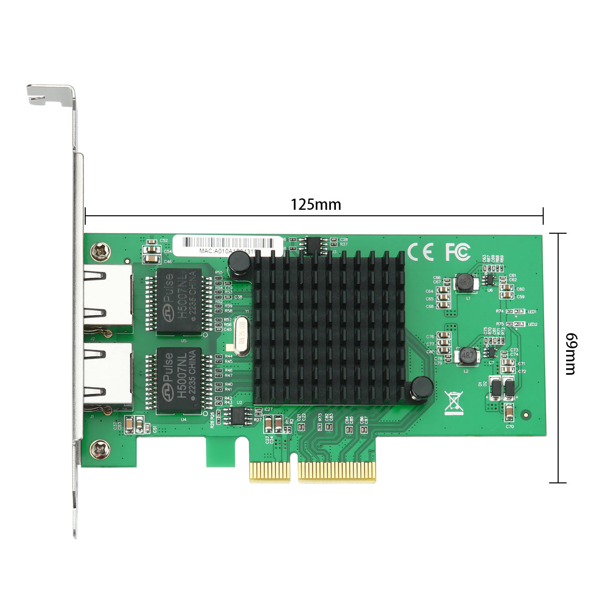 Server network card installation bracket and connectors