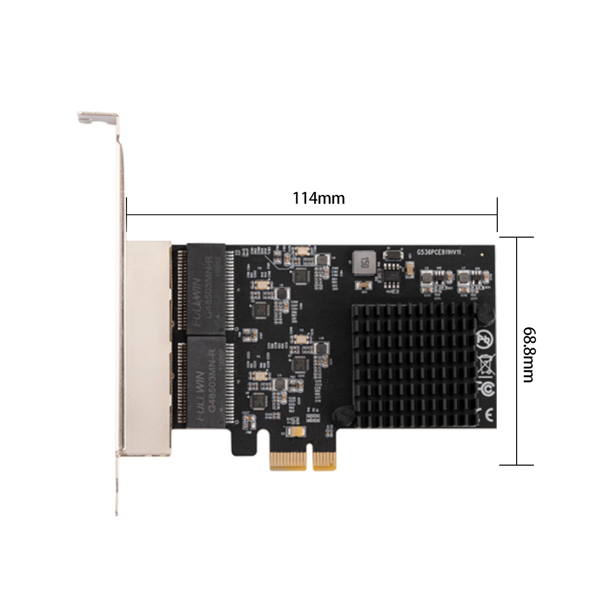 PCIe to 4 Ports Gigabit Ethernet Card