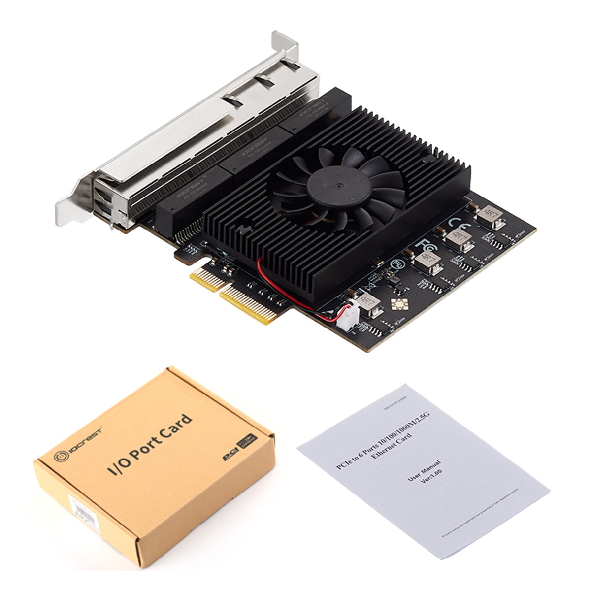 Lekuo PCIe 6-port Ethernet card retail packaging