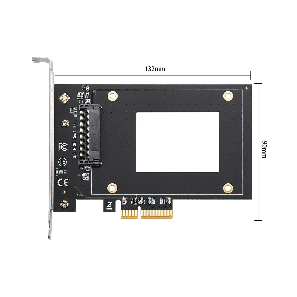 PCIe SSD adapter size comparison with 2.5-inch SSD drive