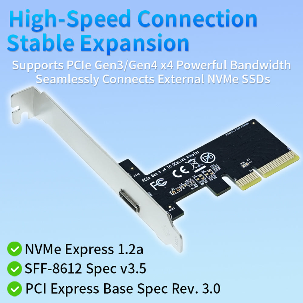 Lekuo PCIe Gen3/Gen4 x4 to Oculink (SFF-8612) Adapter