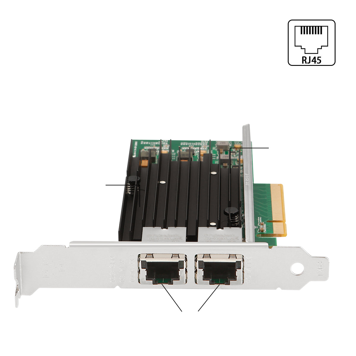 Dual RJ45 10G Ethernet ports on network card