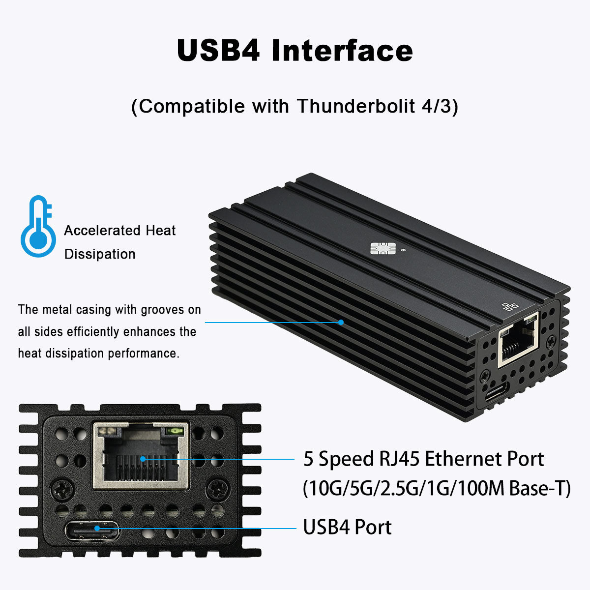 USB4 Ethernet Adapter technical specifications and dimensions