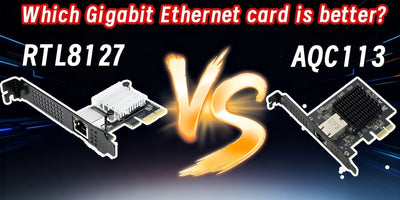 10GbE network card performance comparison test setup showing RTL8127 and AQC113 adapters on new and legacy platforms
