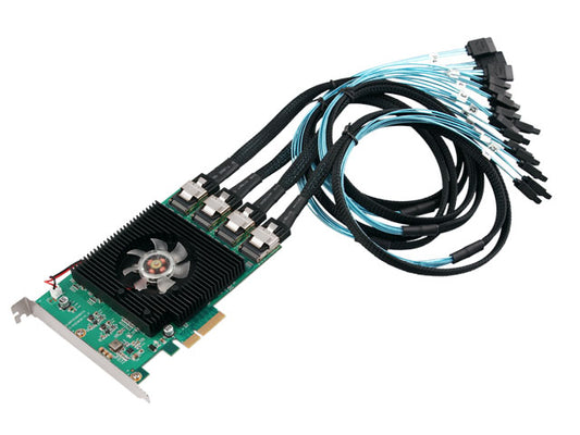 Lekuo 16-Port PCIe SATA 6G Card