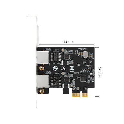 PCIe to 2 Ports 2.5G Ethernet Card