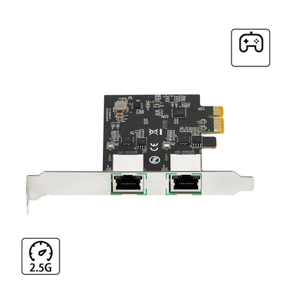 Dual RJ45 ethernet ports on 2.5G network expansion card