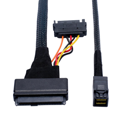 Lekuo U.2 (SFF-8639) NVMe PCIe to Mini SAS (SFF-8643) SSD Cable 50cm