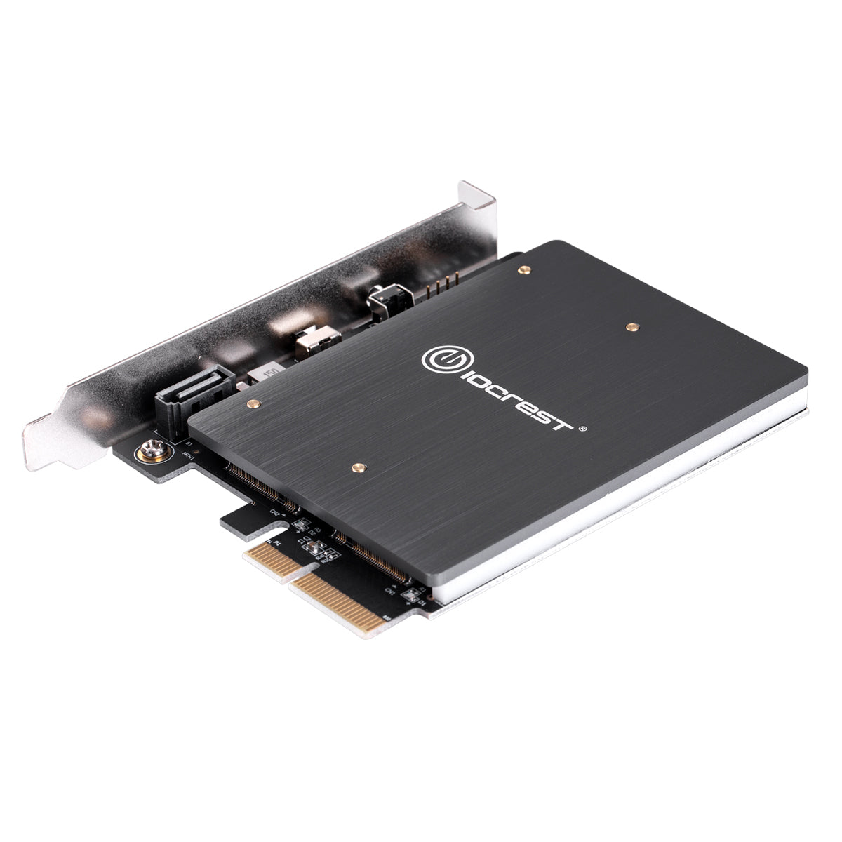 Lekuo RGB PCIe to M.2 NVMe + SATA Expansion card