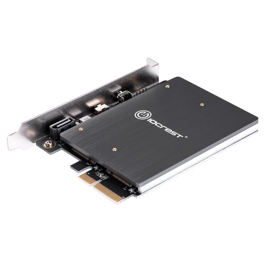 Lekuo RGB PCIe to M.2 NVMe + SATA Expansion card