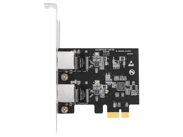 PCIe dual ethernet controller card dimensions and specifications
