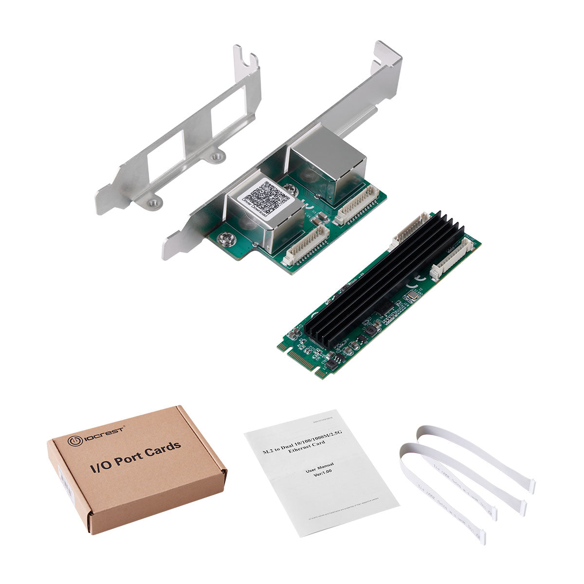 Lekuo M.2 dual Ethernet card retail packaging and contents