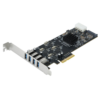 Lekuo 4-Port USB 3.0 PCIe Host Controller Card