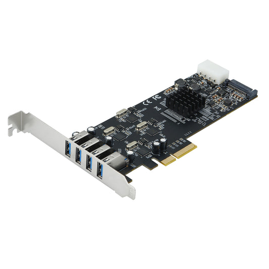 Lekuo 4-Port USB 3.0 PCIe Host Controller Card
