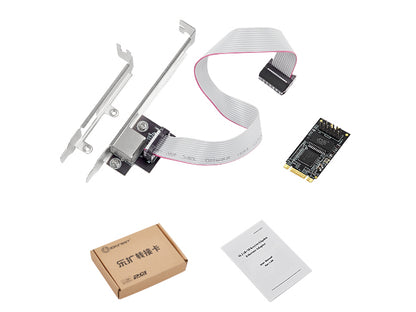 M.2 Ethernet adapter retail packaging showing product specifications and compatibility