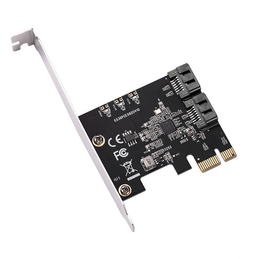 PCIe3.0 to 2 port SATA 6Gb/s expansion card front view
