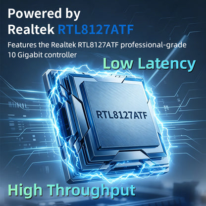 Lekuo PCIe 10G SFP+ Network Card | Realtek RTL8127 | Ultra-Low 1.79W, Fanless