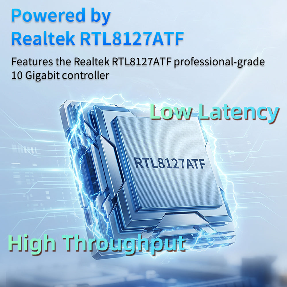 Lekuo M.2 B+M Key to 10GbE SFP+ Network Card, Realtek RTL8127ATF PCIe 3.0 x2, 1.79W Low Power for NAS, Server & Desktop