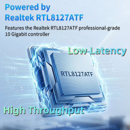Lekuo M.2 B+M Key to 10GbE SFP+ Network Card, Realtek RTL8127ATF PCIe 3.0 x2, 1.79W Low Power for NAS, Server & Desktop