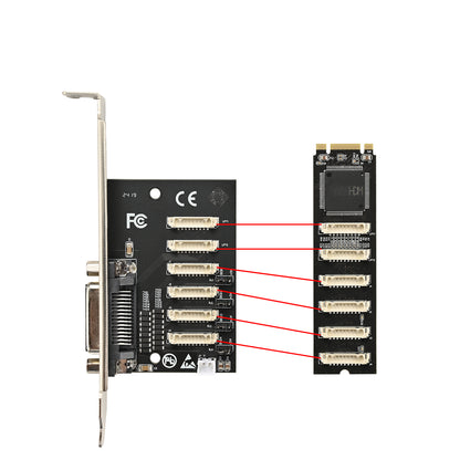 Technical specifications and dimensions of the M.2 to RS232 adapter card