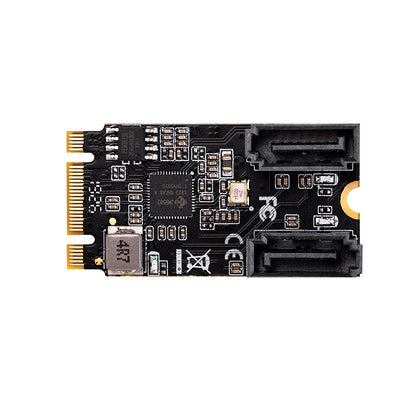 Close-up view of dual SATA 6Gb/s ports on M.2 expansion card
