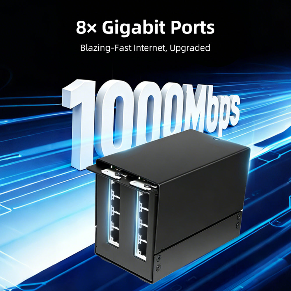 Lekuo USB4 - 8ポート ギガビットイーサネットアダプター - 40Gbps Thunderbolt 3/4/5対応ネットワークハブ、Realtekチップセット搭載、NAS、サーバー、ミニPC、ノートパソコン用